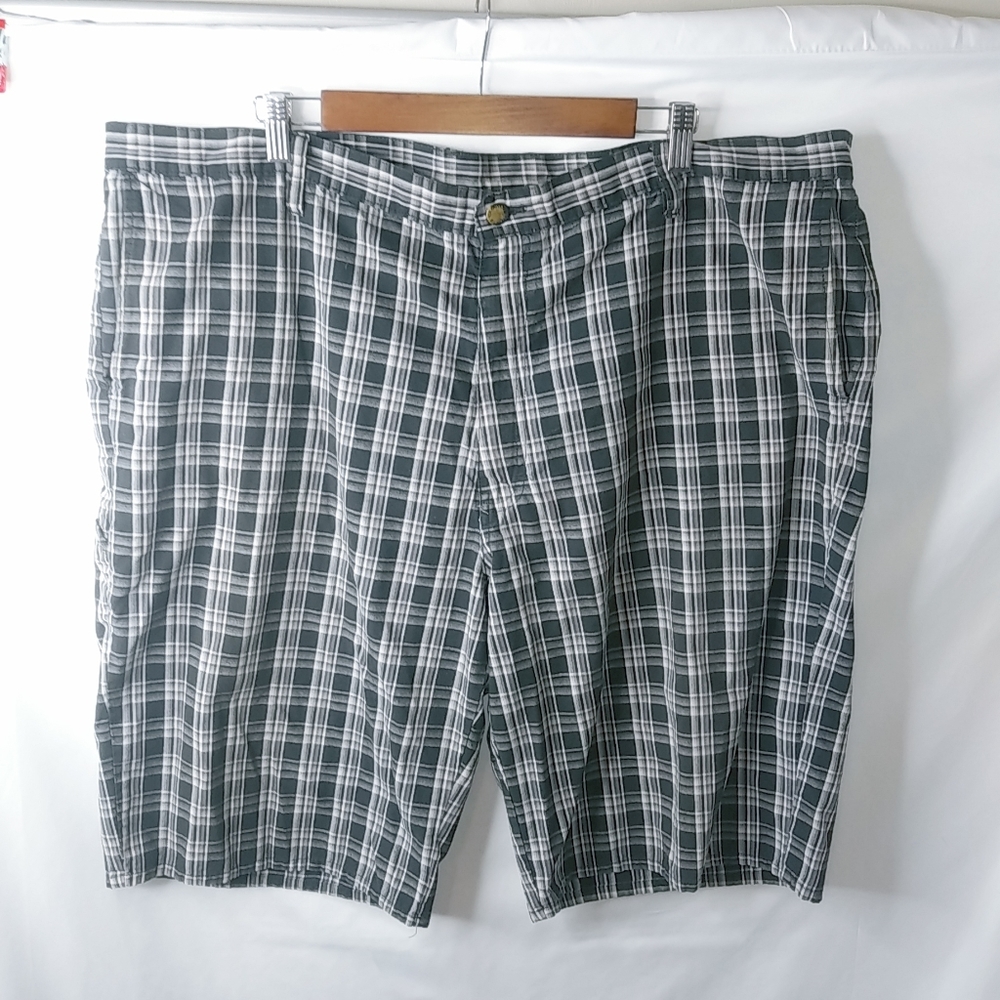 Dickies 44 Mens Black Brown Plaid Shorts